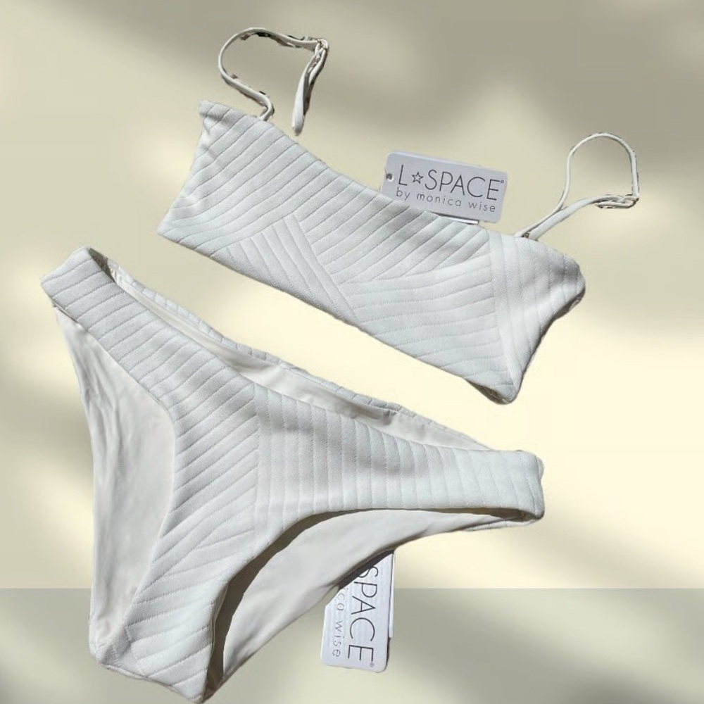 L*Space Textured Cream Bikini Set